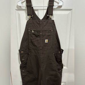 Carhartt ladies insulated bibs in dark brown